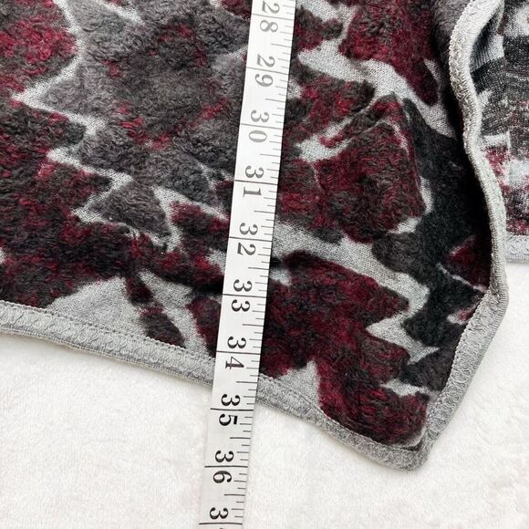 Lucky Brand Burgundy Gray Aztec Print Open Front Cardigan Cotton Blend Sz S New - Picture 10 of 15